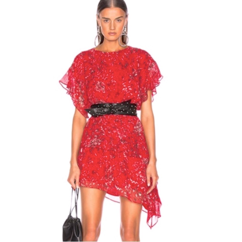 IRO Blame Red Printed Dress Size M/38
